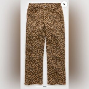 American Eagle Outfitters High-Waisted Leopard Print Stovepipe Ankle Pants
